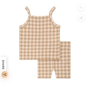Wear pippin GINGHAM KNIT SET TAUPE